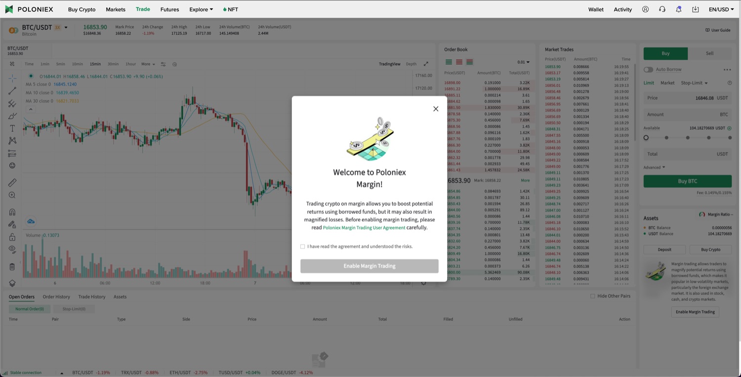 Poloniex margin trading