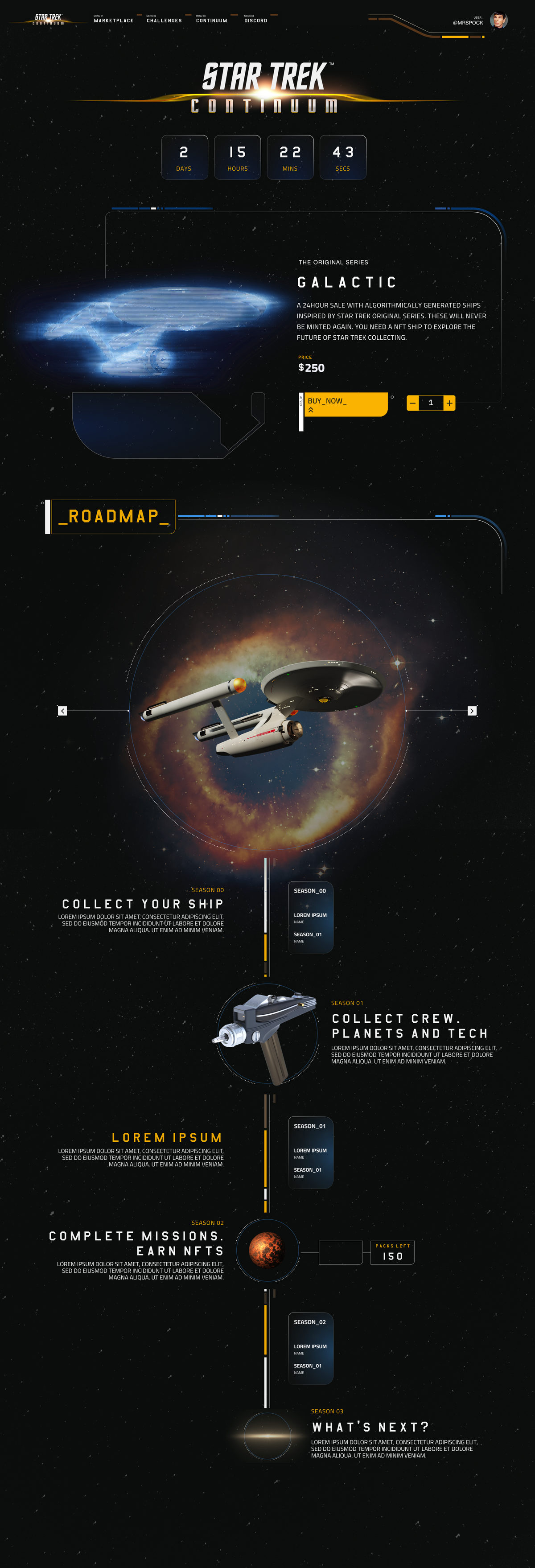 Full-page design of the Star Trek marketplace
