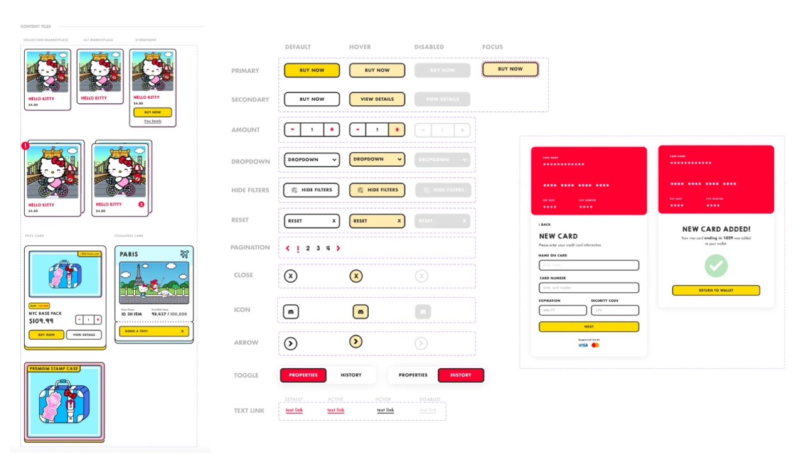 The design system skinned for Hello Kitty